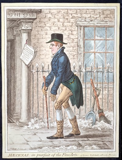 Maecenas in pursuit of the Fine Arts, or Scene, Pall Mall; A Frosty Morning by James Gillray